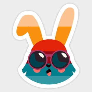 Retro Bunny with glasses  - Cute rabbit in glasses Sticker